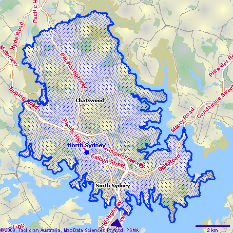North Sydney Map